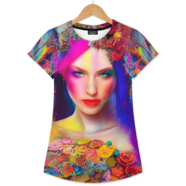 Fashion Model Colorful Collage