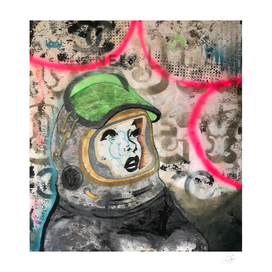 Astronaut girl | Graffiti bombing | Pop art