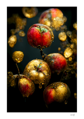 Red gold apples