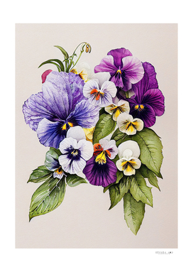 The bouquet of pansy flowers