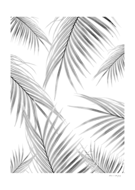 Soft Gray Palm Leaves Dream #1 #tropical #decor #art
