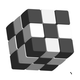rubik cube puzzle cutout