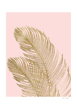 Palm Leaves Finesse Line Art with Gold Foil #3 (Faux Foil)