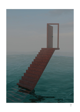 Where The Stairs 3D Surrealism Render Artwork
