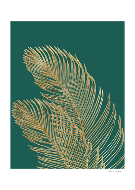 Palm Leaves Finesse Line Art with Gold Foil #4 (Faux Foil)