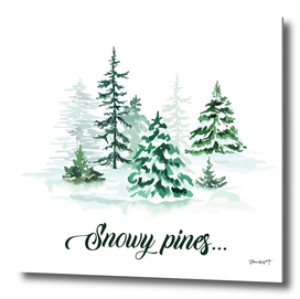 Snowy Pines. Winter Landscape