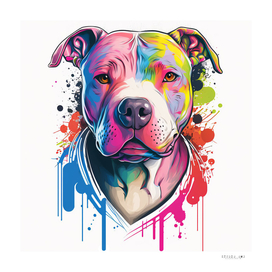 Colorful Paint Pit Bull