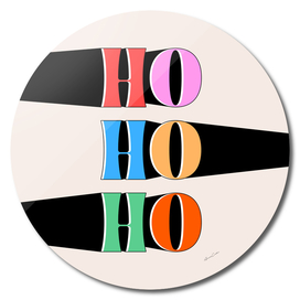 Ho Ho Ho Retro Colorful Christmas Art Print