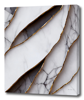 White Marble - Golden Lines 2