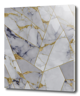 White Marble - Gold Particles