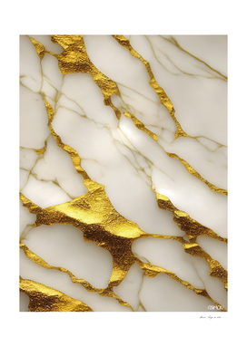 White Marble - Golden Particles