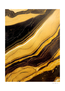 Agate Illustration - Golden Black