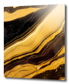 Agate Illustration - Golden Black