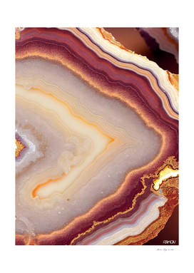 Agate Illustration - White and Pink