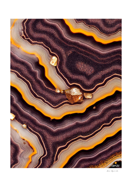 Agate Illustration - Purple and Gold