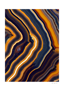 Agate Illustration - Blue and Yellow