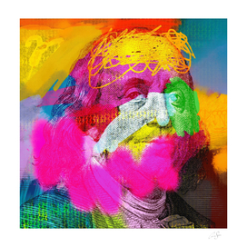 Ben Franklin abstract portrait | pop art aesthetic