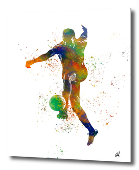 Football player in watercolor