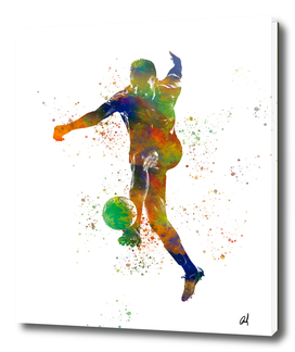 Football player in watercolor