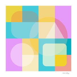 Abstract graphical shapes in pastel colors