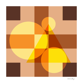 Abstract Pastel Brown & Yellow Shapes