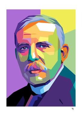 Ernest Rutherford portrait illustration in wpap
