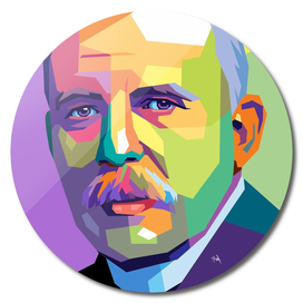 Ernest Rutherford portrait illustration in wpap