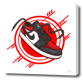 Air Jordan 1 Low Bred Toe Sneaker