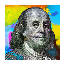 Ben Franklin abstract portrait | pop/street-art aesthetic
