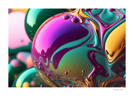 Colorful bubble on the dark background