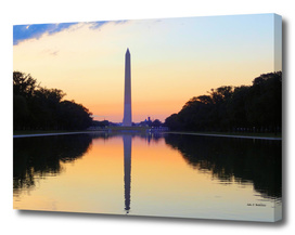 Washington Monument and Reflecting Pool at Sunrise