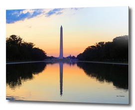 Washington Monument and Reflecting Pool at Sunrise