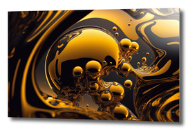 The golden background of floating oil