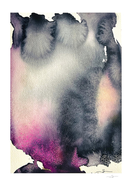 Grey and Pink Abstract, Watercolor