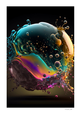 The colorful bubble on black background