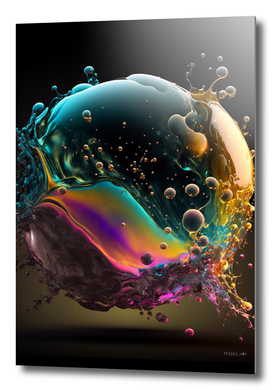 The colorful bubble on black background