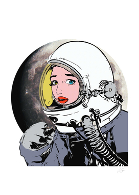 Astro girl moon old comics aesthetics