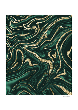 Emerald Green Black Gold Marble #2 (Faux Foil) #decor #art