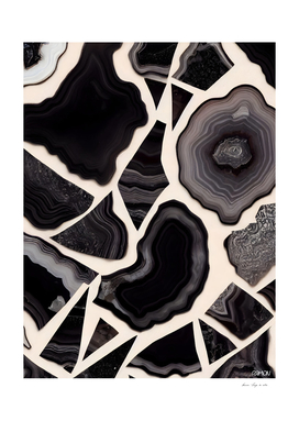 Agate Illustration - Black Tiles