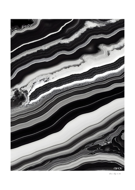 Agate Illustration - Black and White