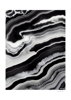Agate Illustration - Black Flow