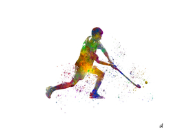 Watercolor hockey player