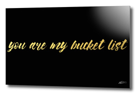 Your are my bucket list