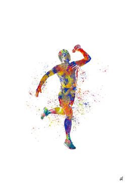Watercolor runner athlete