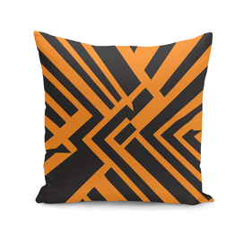 Abstract black and orange lines