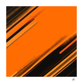 Abstract black and orange lines