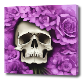 Skull in flowers