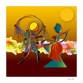 Abstract surreal illustration-dance