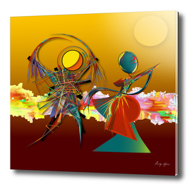Abstract surreal illustration-dance