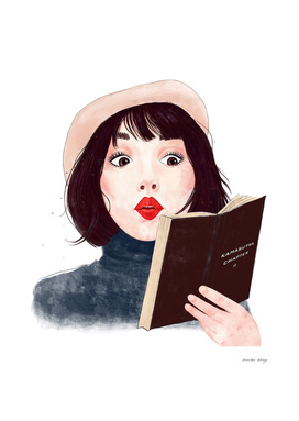 French woman with a book
